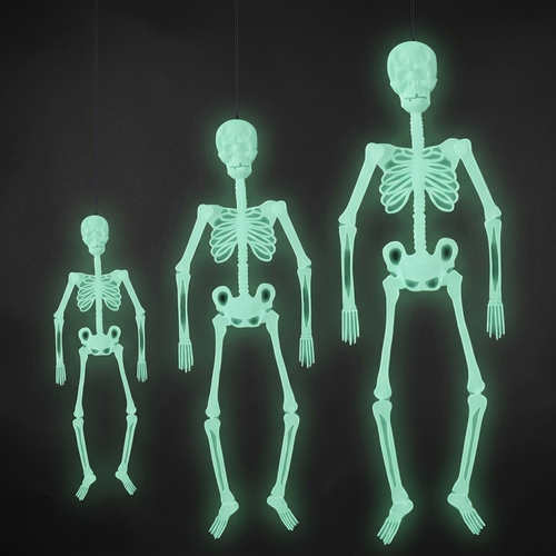Size comparison: 20 cm, 30 cm and giant 90 cm glowing skeleton